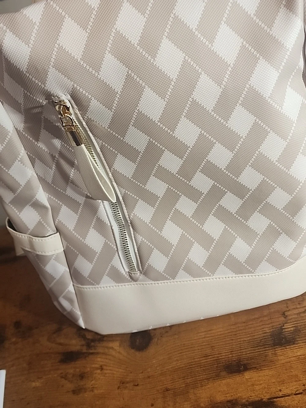 Beige- Lightweight, Portable Fashioable Ladies Travel Backpack With Anti-theft